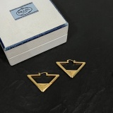 Prada New Fashion Versatile Triangle Logo Earrings