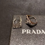 Prada New Fashion Versatile Triangle Open Ring