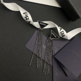Prada New Fashion Versatile Tassel Chain Triangle Earrings
