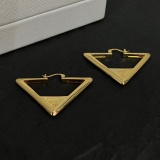 Prada New Fashion Versatile Triangle Logo Earrings