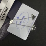 Prada New Fashion Tassel Chain Triangle Logo Earstuds