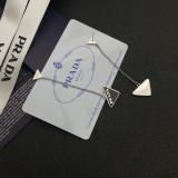 Prada New Fashion Tassel Chain Triangle Logo Earstuds