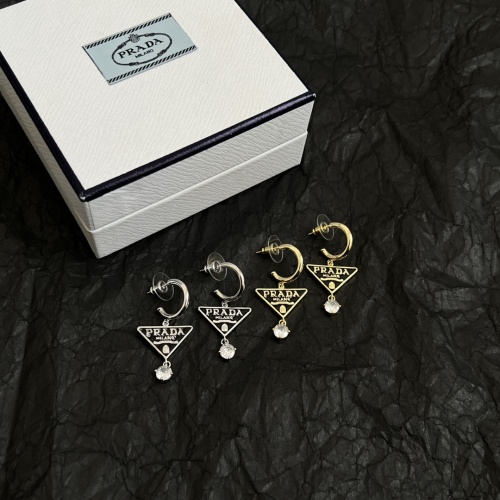 Prada New Fashion Versatile Triangle Earrings