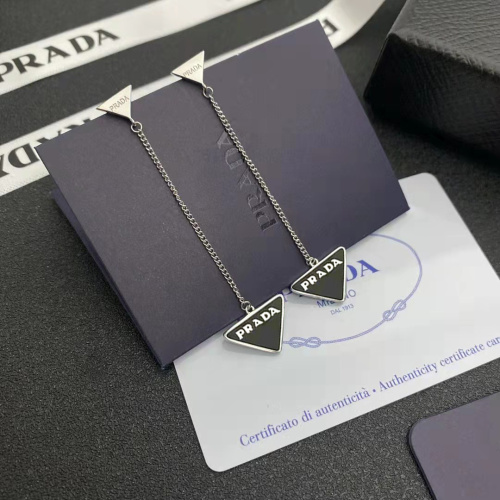 Prada New Fashion Tassel Chain Triangle Logo Earstuds