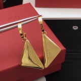 Prada New Fashion Versatile Triangle Logo Earrings