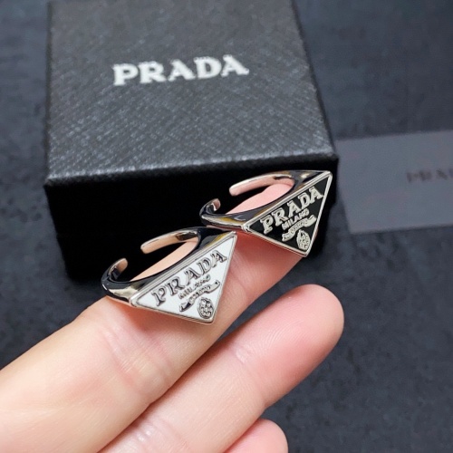 Prada New Fashion Versatile Triangle Open Ring