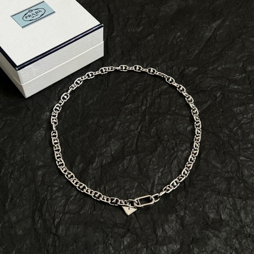 Prada New Fashion Versatile Triangle Pendant Necklace
