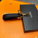 Prada New Fashion Triangle Keychain Leather Keyring