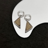 Prada New Fashion Versatile Triangle Logo Earrings