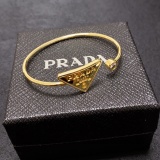 Prada New Fashion Versatile Triangle Vintage Gold Bracelet