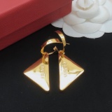 Prada New Fashion Versatile Triangle Logo Earrings