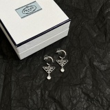 Prada New Fashion Versatile Triangle Earrings