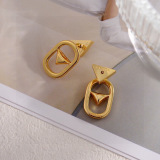 Prada New Fashion Versatile Triangle Earrings