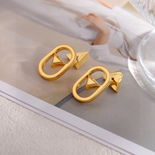 Prada New Fashion Versatile Triangle Earrings