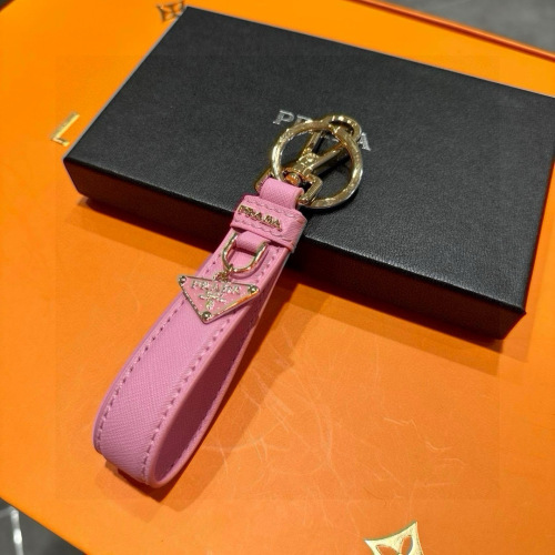 Prada New Fashion Triangle Keychain Leather Keyring