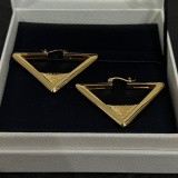 Prada New Fashion Versatile Triangle Logo Earrings