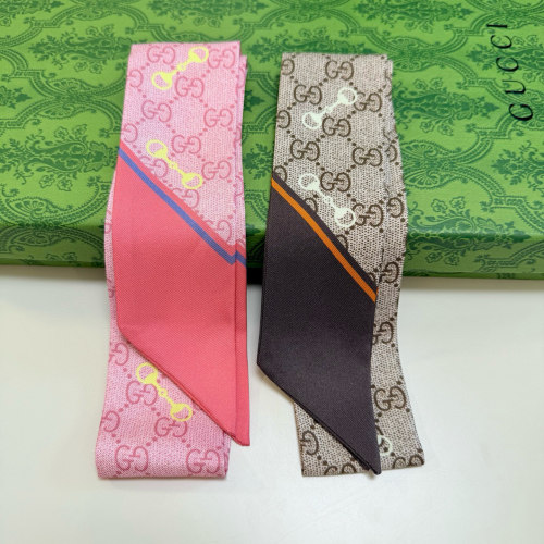 Gucci New Classic Double G Jacquard Double layer Double Sided Silk Scarf Size: 5x86CM