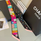 Chanel New Fashion Logo Jacquard Versatile Silk Scarf Size: 6x120 CM