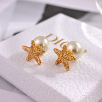 Dior New Fashion Versatile Hollow Five Star Earrings Dior New Fashion Versatile Hollow Five Star Earrings