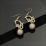 Dior New Fashion Versatile Full Diamond Earrings