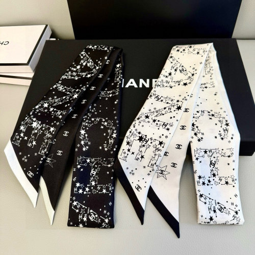 Chanel New Fashion Star Splicing Letter Double Sided Mulberry Silk Scarf Size: 6x120 CM