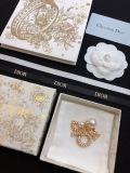 Dior New Fashion Versatile Gold Pearl Unilateral Earstuds