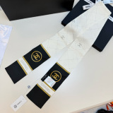 Chanel New Fashion Logo Jacquard Double Sided Silk Scarf