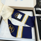 Chanel New Fashion Logo Jacquard Double Sided Silk Scarf