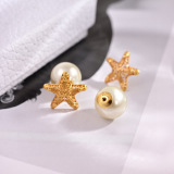 Dior New Fashion Versatile Hollow Five Star Earrings