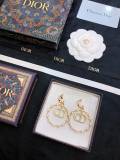 Dior New Fashion Diamond Set Circle CD Earrings