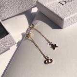 Dior New Fashion Asymmetric Pearl Tassel Star CD Earrings