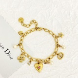 Dior New Classic Fashion Tassel Pearl CD Clover Bracelet
