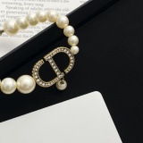 Dior New Fashion Retro Vintage CD Pearl Bracelet