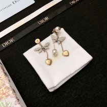 Dior New Fashion Personality Asymmetric Full Diamond Earrings