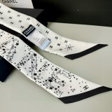 Chanel New Fashion Star Splicing Letter Double Sided Mulberry Silk Scarf Size: 6x120 CM