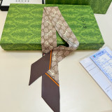 Gucci New Classic Double G Jacquard Double layer Double Sided Silk Scarf Size: 5x86CM