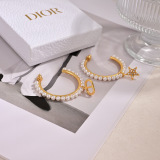 Dior New Classic Fashion Irregular Pearl Earrings