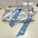 Dior New Classic Logo Jacquard Silk Double Layer Double Sided Scarf Size: 6x105CM