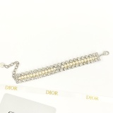 Dior New Classic Fashion Multi layer Crystal Diamond Pearl Bracelet