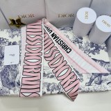 Dior New Classic Logo Jacquard Silk Double Layer Double Sided Scarf Size: 6x105CM