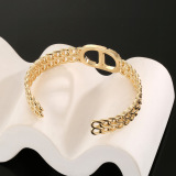 Dior New Fashion Diamond Set CD Hollow Bracelet