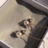 Dior New Fashion Asymmetric Pearl Tassel Star CD Earrings