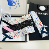 Chanel New Fashion Graffiti Silk Hair Strap