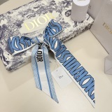 Dior New Classic Logo Jacquard Silk Double Layer Double Sided Scarf Size: 6x105CM
