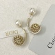 Dior New Fashion Versatile Pearl Hollow Water Diamond Flower Ball Earrings