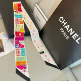 Chanel New Fashion Logo Jacquard Versatile Silk Scarf Size: 6x120 CM