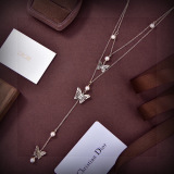 Dior New Fashion Butterfly Pearl Chain