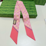 Gucci New Classic Double G Jacquard Double layer Double Sided Silk Scarf Size: 5x86CM