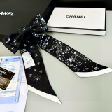 Chanel New Fashion Star Splicing Letter Double Sided Mulberry Silk Scarf Size: 6x120 CM