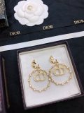 Dior New Fashion Diamond Set Circle CD Earrings